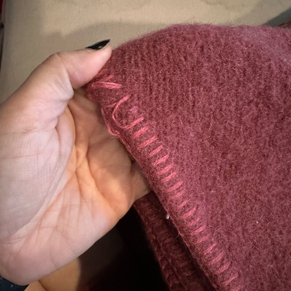 Early's Witney Point Berry/Black Stripes BLANKET/ VTG 50's Made in England 4 - Picture 2 of 3